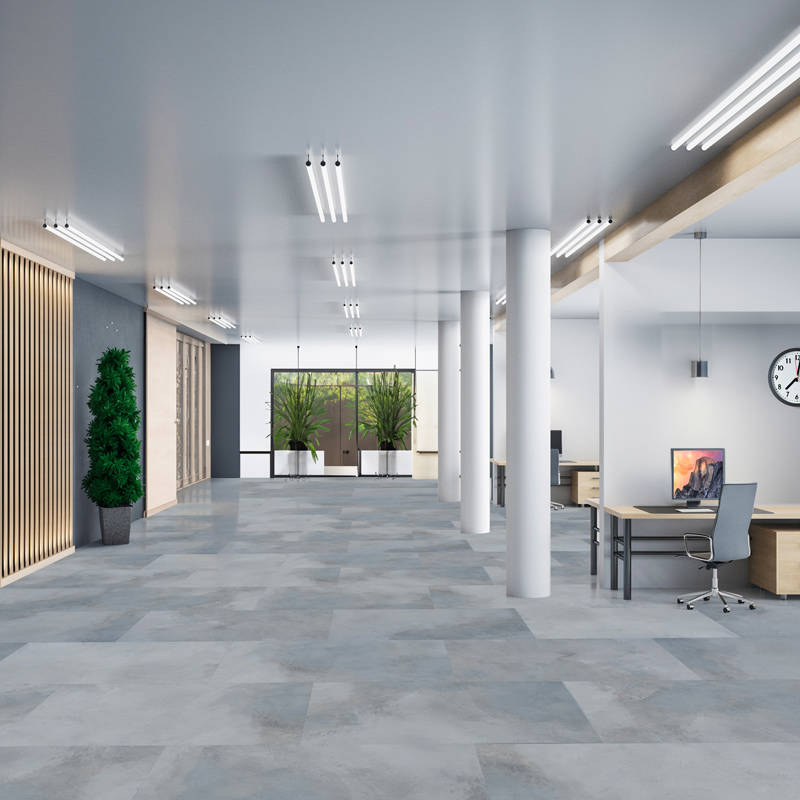 Luxury Office Hall JIN GBACST 12 Broom Finish Vinyl Click Tiles