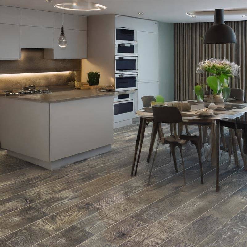 old dark rustical gerbur verdi laminate flooring in kitchen