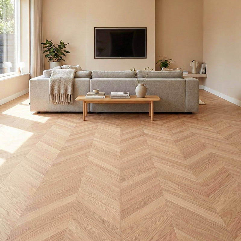 SH Bourbon 05 Engineered Chevron Wood Flooring Livingroom