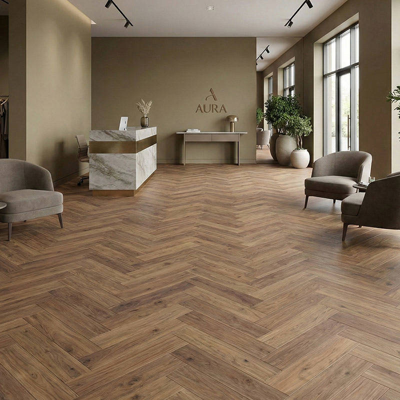 RP Natural Walnut Herringbone 05 Office Receptioin