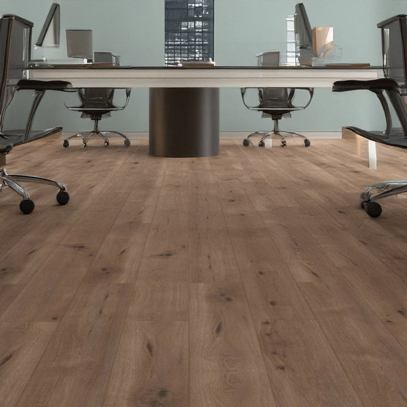 gerbur prime artisan dark brown oak laminate flooring in office