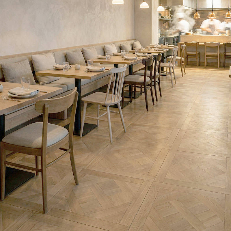 RP Chelsea Square Versailles Sandcastle 10 Parquetry Wood Flooring Cafe