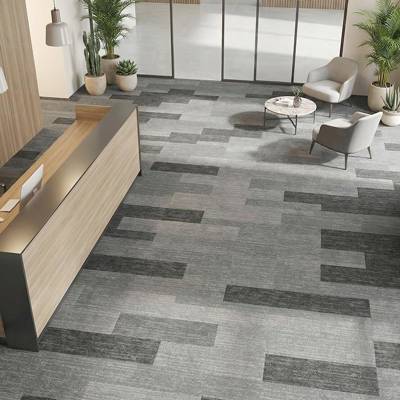 british carpet mill autumn grey and dark grey patterned carpet in office