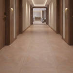 RP Chelsea Square Elegant Wave Basil 18 Parquetry Wood Flooring Villa Corridor