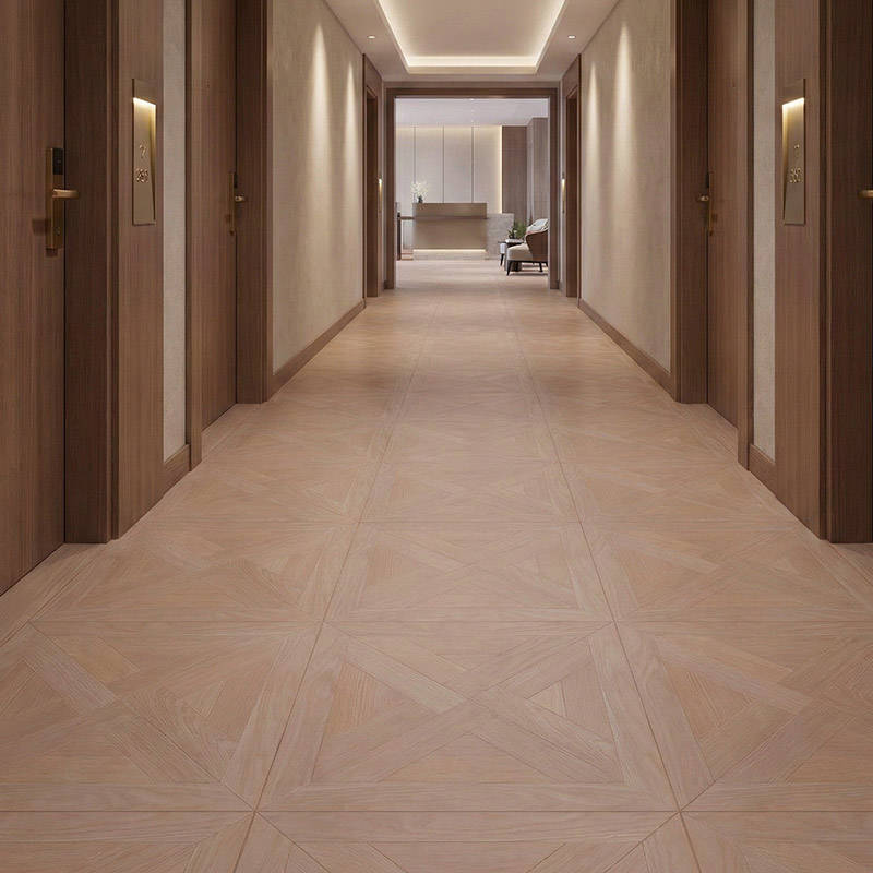 RP Chelsea Square Elegant Wave Basil 18 Parquetry Wood Flooring Villa Corridor