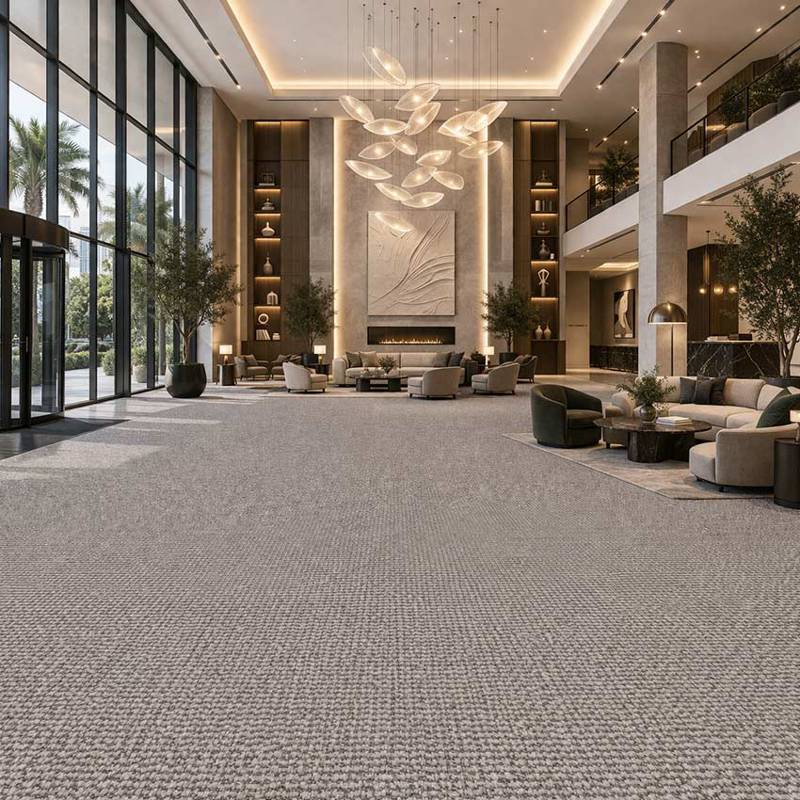 Wall To Wall Modern Luxury Lobby With Sculptural Lighting CRP BLT ACE 03