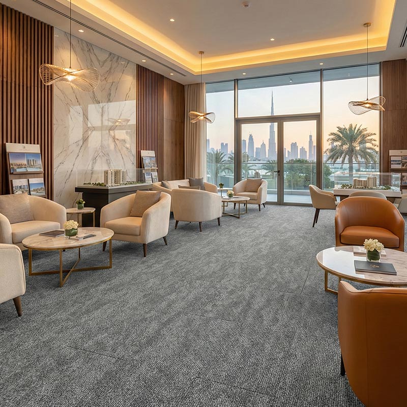 british carpet mills sky gardens 575 carpet tiles in reception space