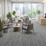 british carpet mill dark grey autumn patterned carpet tiles in high rise office