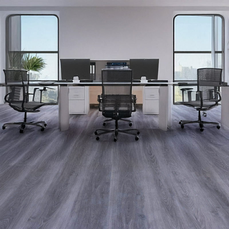gerbur dark oak stone plastic composite flooring in office