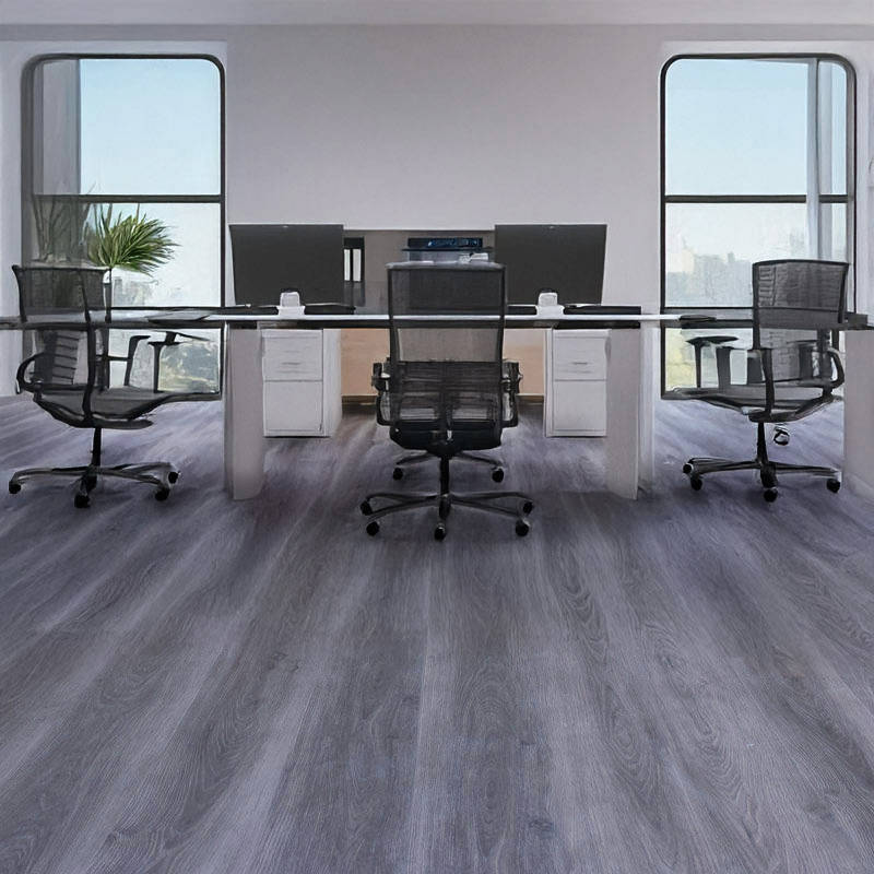 gerbur dark oak stone plastic composite flooring in office 