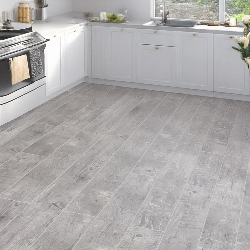 white rustical gerbur verdi laminate flooring in kitchen