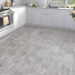 white rustical gerbur verdi laminate flooring in kitchen