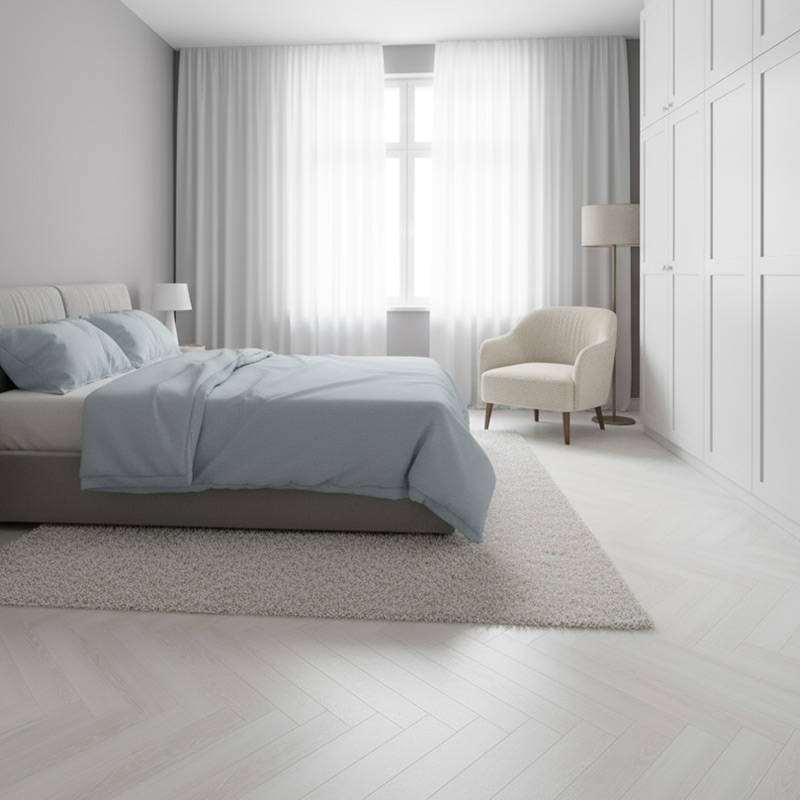 Vinyl Click Herringbone GB HRB 10 White Oak Beautiful Bedroom