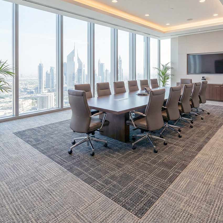 british carpet mills casini 571 carpet tiles in meeting room