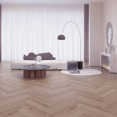 Gerbür Vinyl Click Herringbone GB SIG HRB 07 Tudar Oak Living Room Lvt Flooring