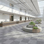 british carpet mills hurricane 3 carpet tiles in airport lounge