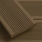 tobacco brown smart decking boards with grooves