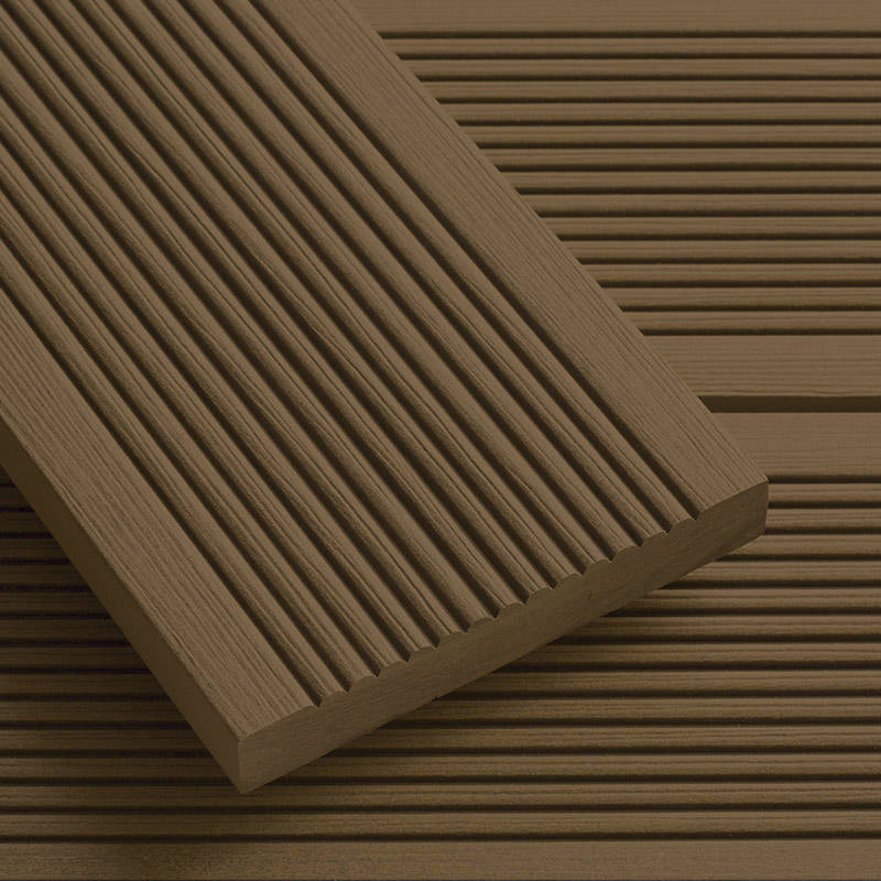 tobacco brown smart decking boards with grooves
