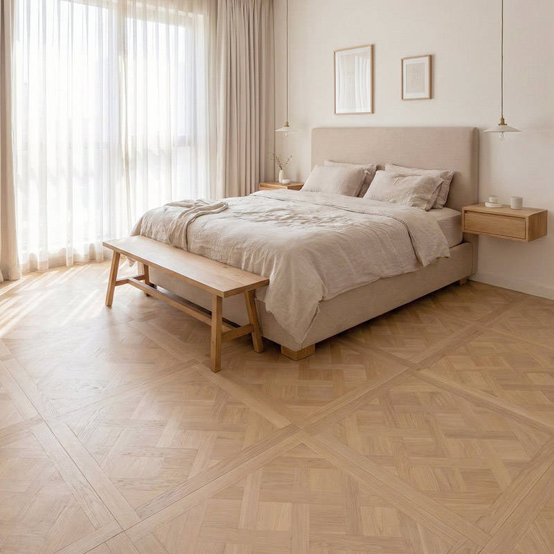 RP Chelsea Square Versailles Butterscotch 19 Parquetry Wood Flooring Bedroom