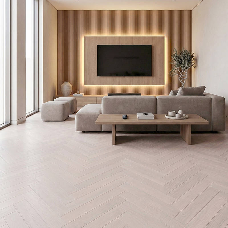 RP Boa Hybrid Herringbone Classic Tundra 08 Swatch Engineered Wood Flooring Family TV Room Engineered Wood Flooring