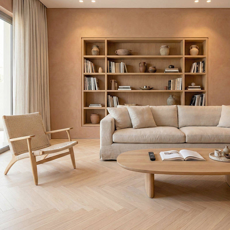 RP Boa Hybrid Herringbone Dawn 09 Livingroom Engineered Wood Flooring
