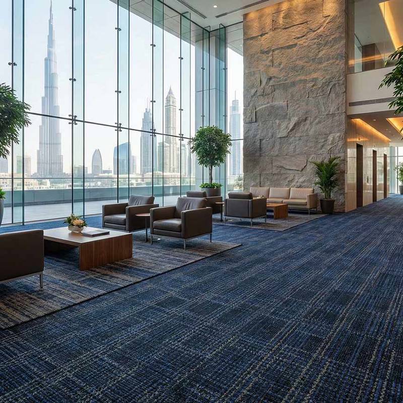 british carpet mills blue casini 558 carpet tiles in office space