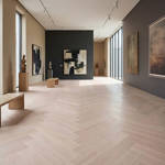 royal parquet classic chalked oak parquet herringbone flooring in art gallery