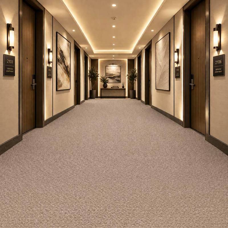 Wall To Wall Carpet For Apartment Corridor With Symmetry CRP BLT ACE 02