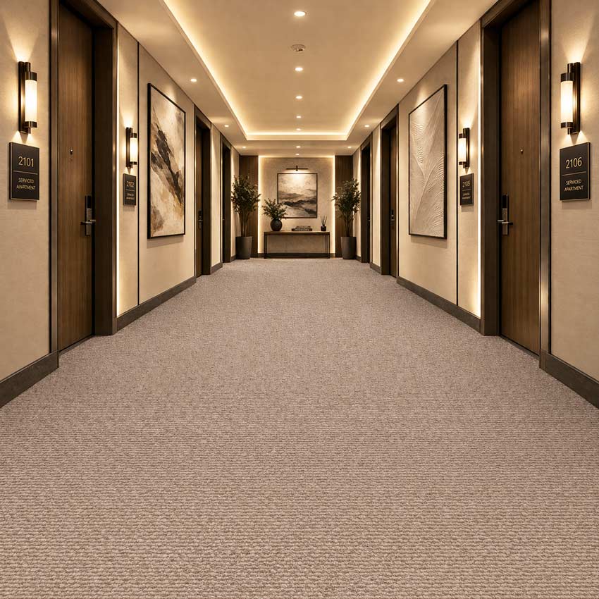 Wall To Wall Carpet For Apartment Corridor With Symmetry CRP BLT ACE 02