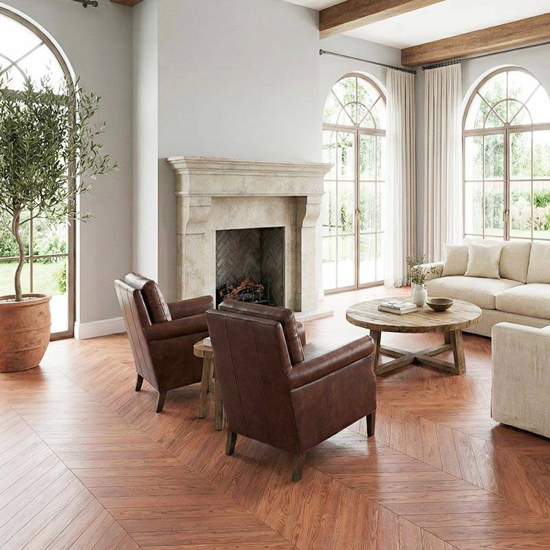 SH Mahogany 09 Engineered Wood Flooring Chevron Livingroom Wood Flooring