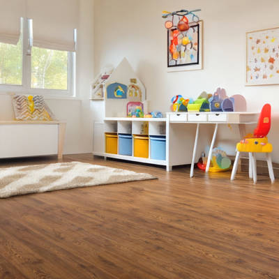 cappuccino oak gerbur laminate floor in kids room