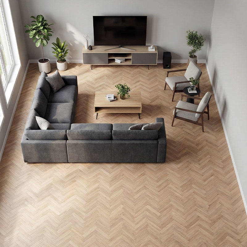 SH Bourbon 05 Engineered Eternal Herringbone Wood Flooring Familyroom