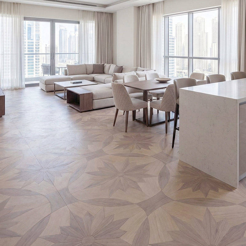 RP Chelsea Square Magnificence Dove 14 Villa Livingroom Parquetry Wood Flooring