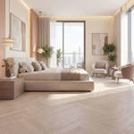 RP Herringbone Dove 14 Engineered Wood Flooring Bedroom