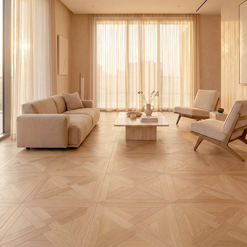 RP Chelsea Square Elegant Wave Butterscotch 19 Parquetry Wood Flooring Family Room