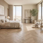 RP Herringbone Tawny 15 Engineered Wood Flooring Bedroom