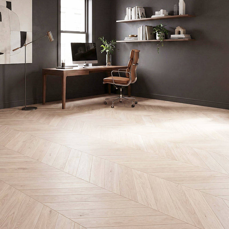royal parquet chevron classic linen wood parquet flooring in home office