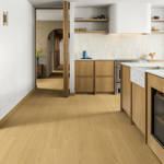 open plan kitchen space with quick step impressive dune oak laminate