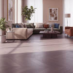 RP Chevron Butterscotch 19 Engineered Wood Flooring Livingroom