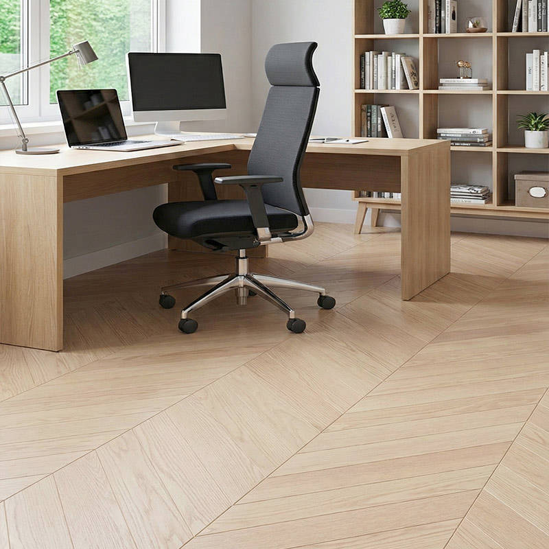 SH Oak 3 Engineered Chevron Wood Flooring Home Office