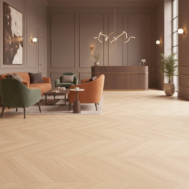 RP Chevron Butterscotch 19 Engineered Wood Flooring Reception