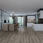 gerbur prime atelier oak laminate flooring in open plan dining space