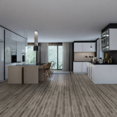 gerbur prime atelier oak laminate flooring in open plan dining space