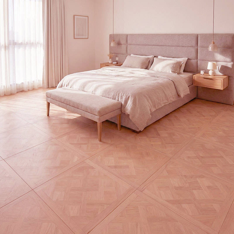 RP Chelsea Square Versailles Cinnamon 21 Parquetry Wood Flooring Cafe Bedroom