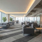 british carpet mills autumn blue and grey carpet in office reception lobby area