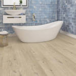 QS Pulse Cotton Oak Beige Vinyl Flooring Bathroom