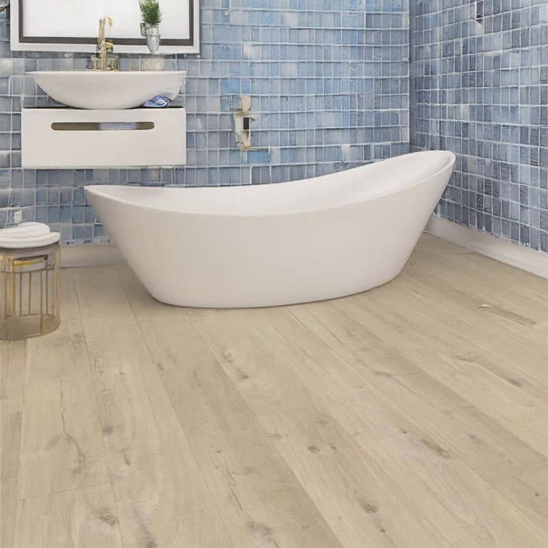 QS Pulse Cotton Oak Beige Vinyl Flooring Bathroom