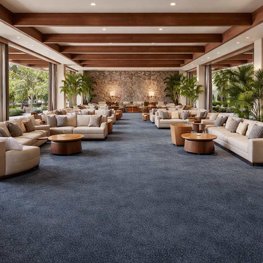 Wall To Wall Carpet Tiles Balta Lily CRP BLT LIL 05 Luxury Resort Guest Lounge Waiting Pavilion