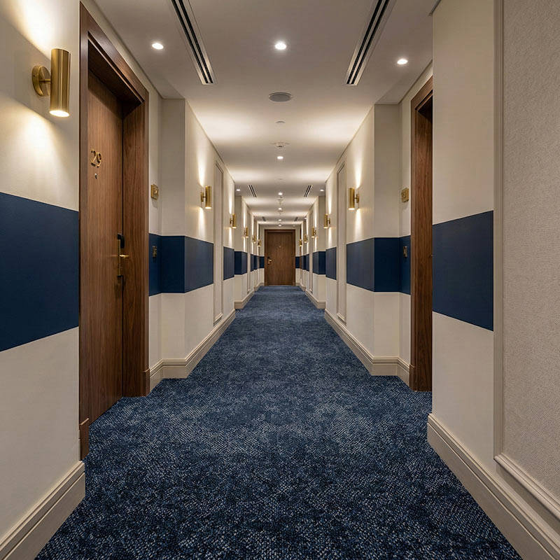 british carpet mills sky gardens 558 carpet tiles in hotel hallway