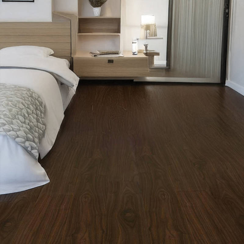 walnut gerbur wagner laminate flooring in bedroom